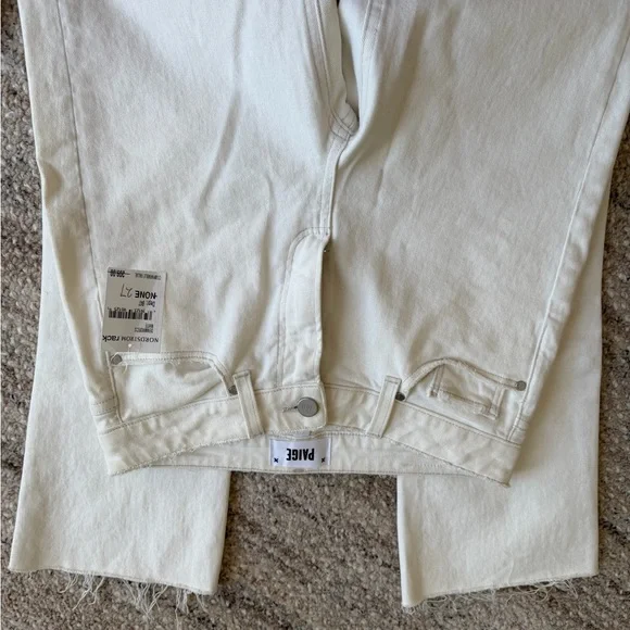 Paige Brand Women's Straight Leg Jeans in Cream - Picture 2 of 4